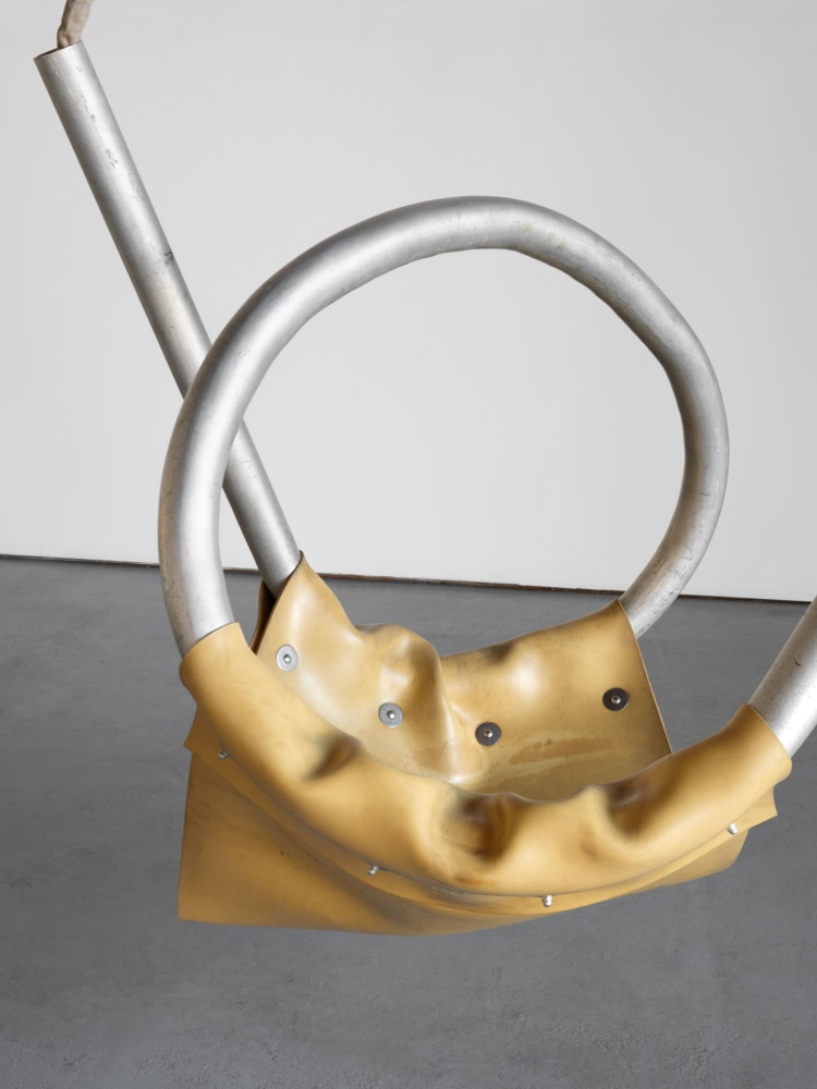 Mark di Suvero Untitled (Swing), 2008-2022 stainless steel, aluminum, rubber, rope