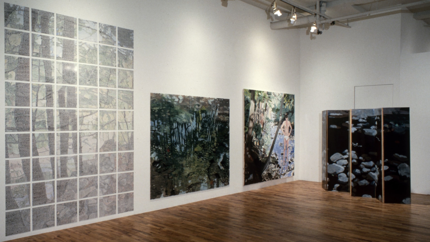 Installation view, Up the Creek to the Islands, Paula Cooper Gallery, 155 Wooster Street, New York, May 8 - June 5, 1982. © Jennifer Bartlett. Courtesy Paula Cooper Gallery, New York, Marianne Boesky Gallery, New York, and The Jennifer Bartlett 2013 Trust. Photo: Geoffrey Clements.