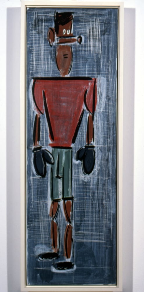 Michael Hurson &quot;Portrait of Pinocchio as a Young Man (For H.H.H) 1988 Oil and silkscreen on canvas 17&quot; x 23&quot;