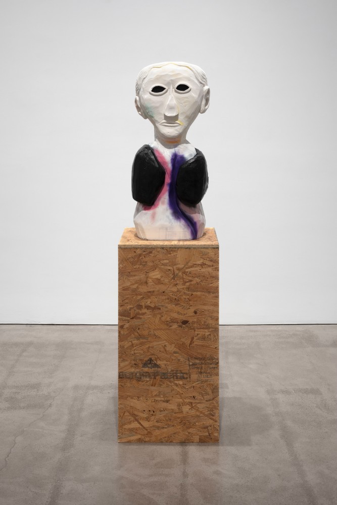 Justin Matherly
False self, portrait, 2020
GFRG, synthetic based spray paint
figure: 34 x 12 5/8 x 12 in. (86.4 x 32.1 x 30.5 cm)
base: 36 1/2 x 18 x 18 1/2 in. (92.7 x 45.7 x 47 cm)
overall: 71 x 18 x 18 1/2 in. (180.3 x 45.7 x 47 cm)
