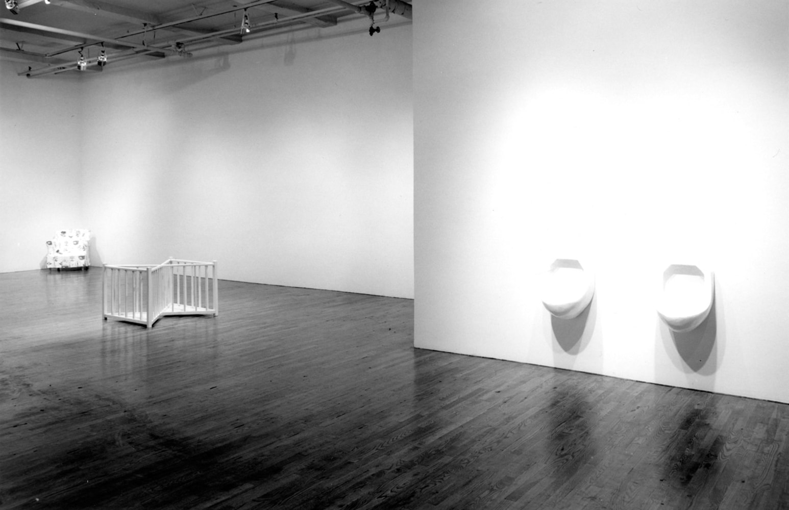 Installation view, Robert Gober, Paula Cooper Gallery, 155 Wooster Street, New York, October 3 - 28, 1987. © Robert Gober. Courtesy Paula Cooper Gallery, New York. Photo: Geoffrey Clements.