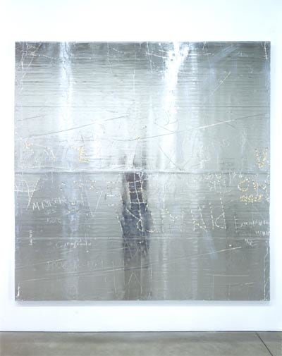 Rudolf Stingler "Untitled" 2001-02 Celotex insulation board, wood, aluminum  95 x 93 in. overall