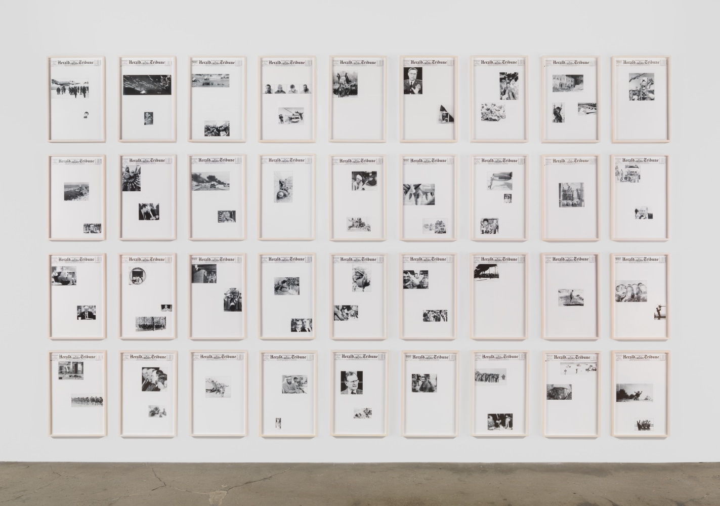 Sarah Charlesworth Herald Tribune, January 18 - February 28, 1991, 1991 36 black and white prints each frame: 23 3/4 x 16 x 1 1/4 in. (60.3 x 40.6 x 3.2 cm) Edition 1 of 3, + 2 APs