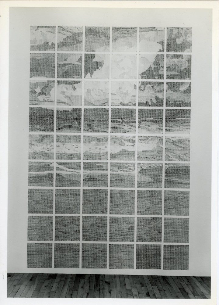 Jennifer Bartlett &quot;To the Island&quot; 1982 Collage, casein on paper on canvas; pine frame with casein 102 3/4&quot; x 78 3/4&quot;