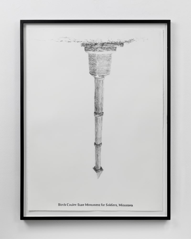 Sam Durant Birch Coulee State Monument for Soldiers, Minnesota, 2005 graphite on paper 30 x 22 in. (76.2 x 55.9 cm) frame: 33 x 25 in. (83.8 x 63.5 cm)