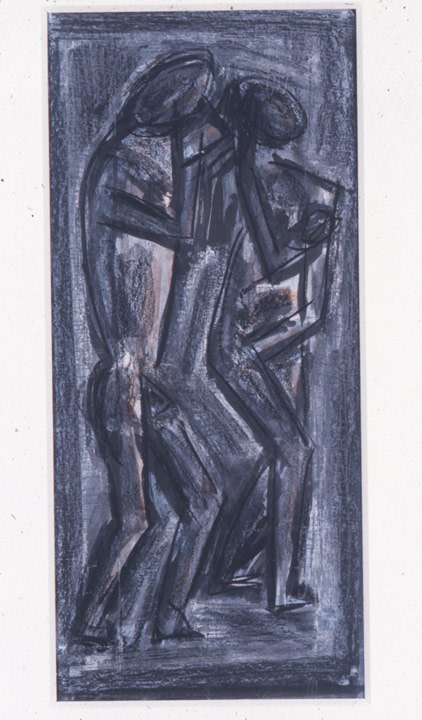 Michael Hurson &quot;Study for Adam and Eve&quot; 1992 Pencil, conte, ink on paper 11 3/16&quot; x 6&quot;