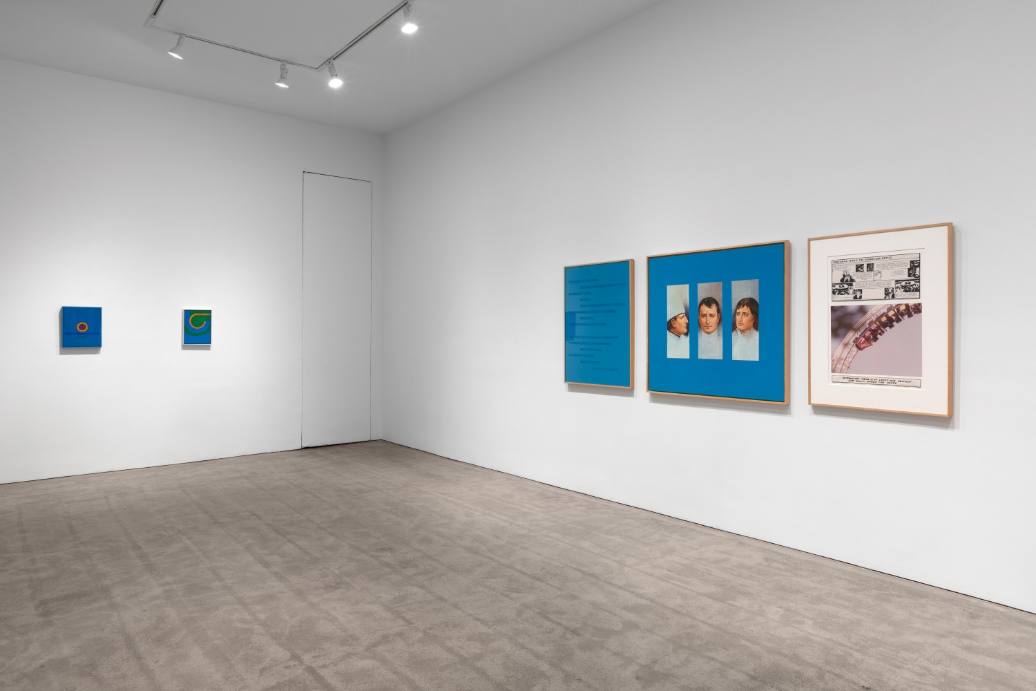 Installation view, Sarah Charlesworth, Douglas Huebler, Donald Judd, Walid Raad, Veronica Ryan, August 6 &amp;ndash; 28, 2020