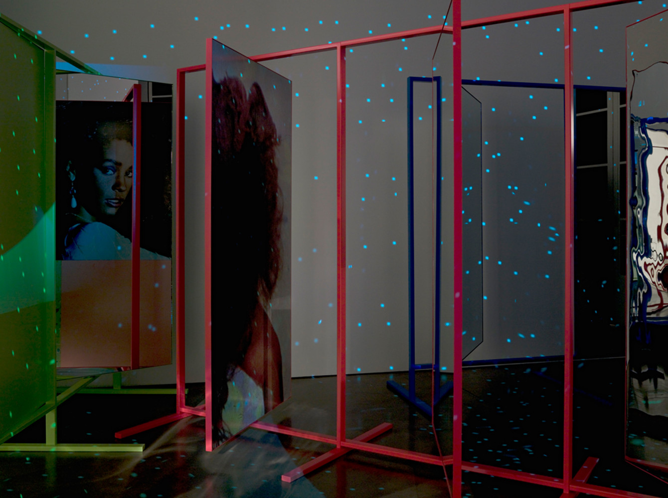 Installation view, Kelley Walker, Paula Cooper Gallery, 534 W 21st Street, New York. October 31 - December 13, 2008. © Kelley Walker. Courtesy Paula Cooper Gallery, New York. Photo: Ellen Page Wilson.