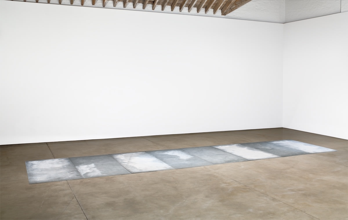 Carl Andre 8 Shoeing Smith, 1973 Galvanized steel sheets 96&quot; x 384&quot;