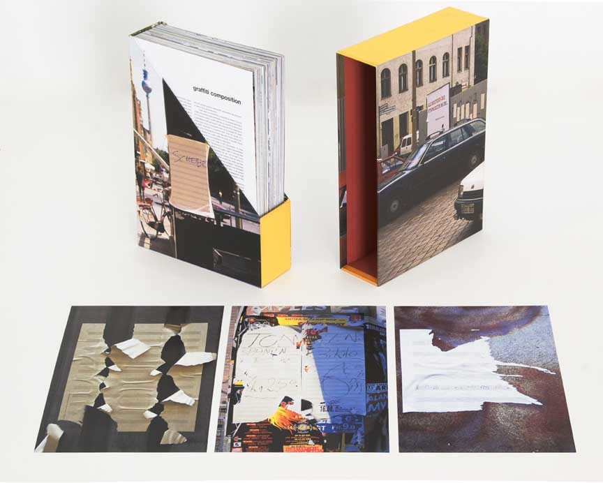 Christian Marclay Graffiti Composition, 2002 portfolio of 150 images, Indigo prints on Cougar stock 14 x 9 1/2 x 3 inches (35.56 x 24.13 x 7.62 cm) Edition 2 of 25 published by Paula Cooper Gallery signed by the artist