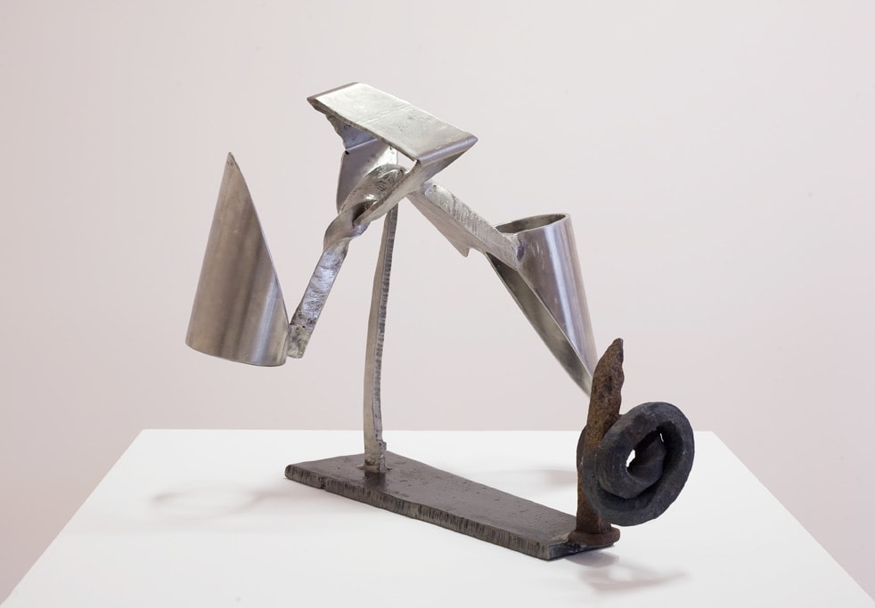 Mark di Suvero "Semi Secret" 2009 Steel, stainless steel 15 x 5 1/2 x 20 in.