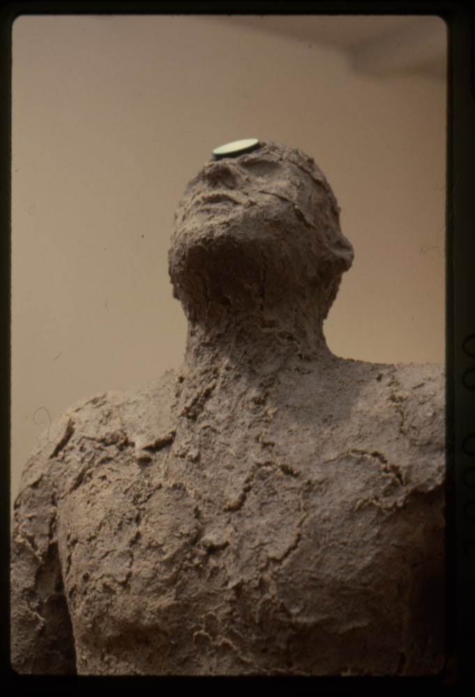 Jonathan Borofsky &quot;Projector No. 3,214,882&quot; 1989-90 Fiberglass, celluclay, resin, projector, steel, and wood 74 1/2&quot; x 33 3/4&quot; x 36&quot;