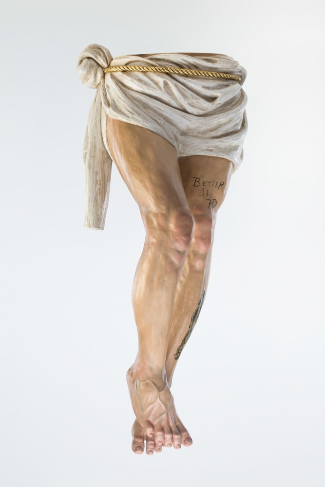Paul Pfeiffer Incarnator (Pampanga), Legs, 2024 Gmelina wood, paint 40 x 14 x 9 7/8 in. (101.6 x 35.6 x 25.1 cm)