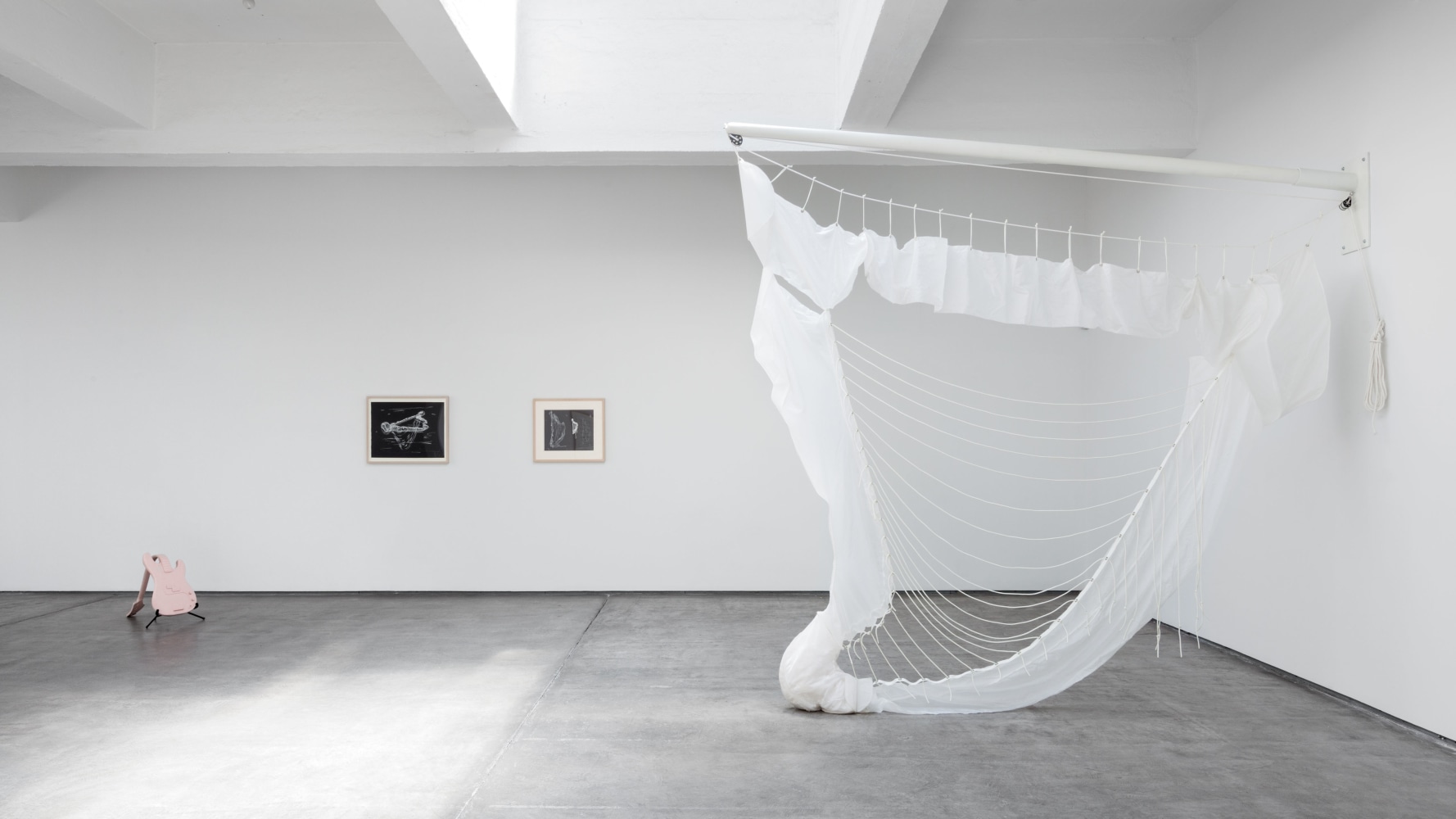 Installation view, Céleste Boursier-Mougenot, Bruce Conner, Latifa Echakhch, Charles Gaines, Christian Marclay, Claes Oldenburg & Coosje van Bruggen, April 26 – July 16, 2014