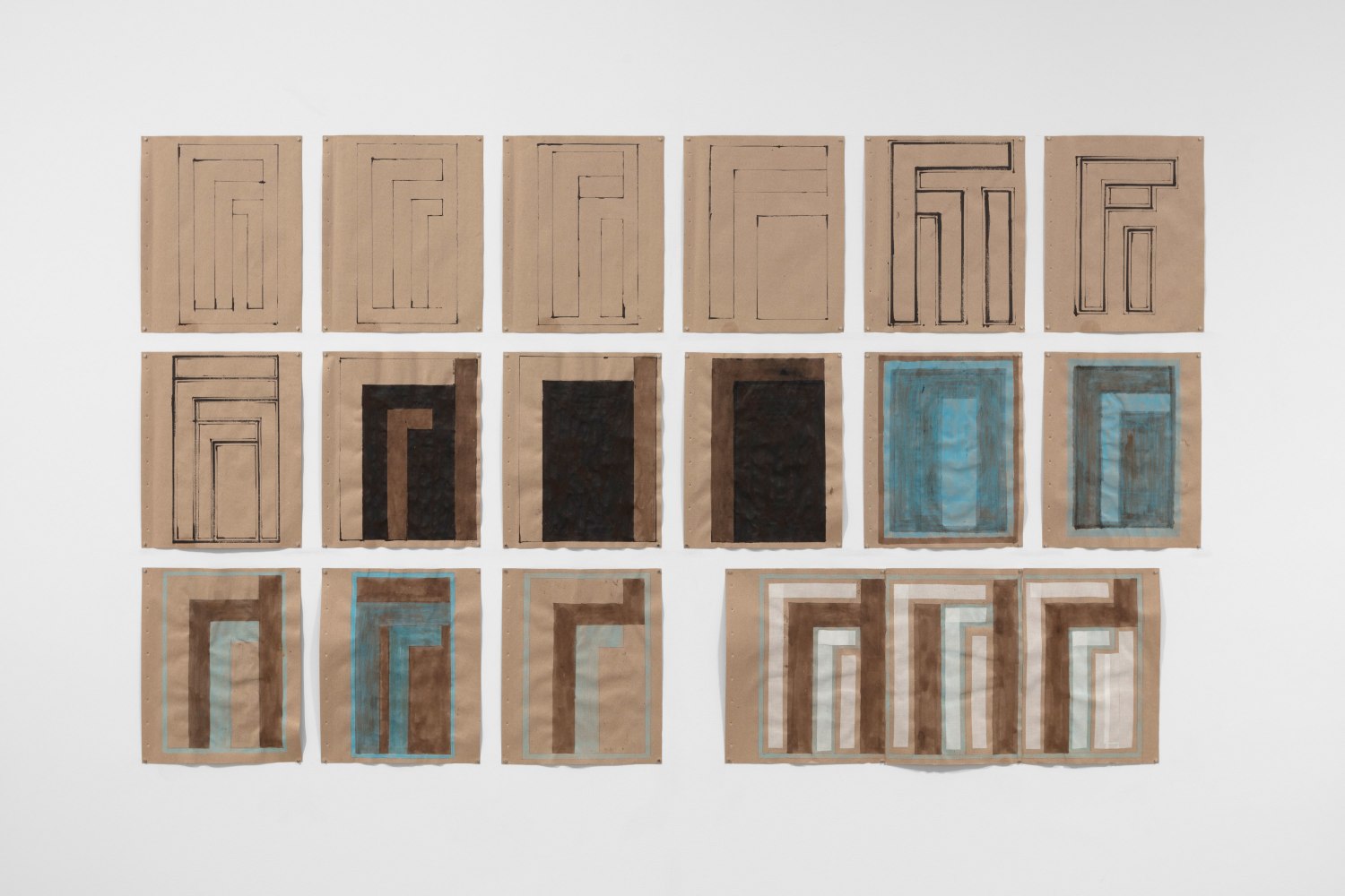Installation view, Robert Grosvenor & David Novros, February 27 – April 10, 2021
