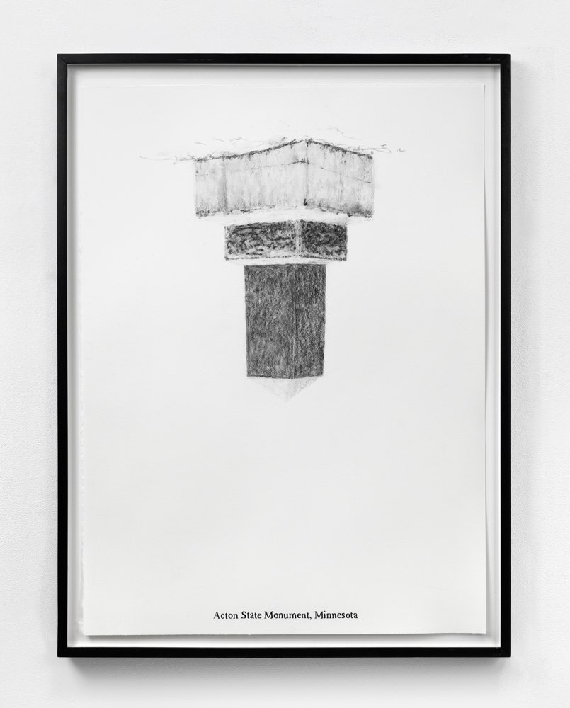 Sam Durant "Action State Monument, Minnesota" 2005 Graphite on paper 30 x 22 in.