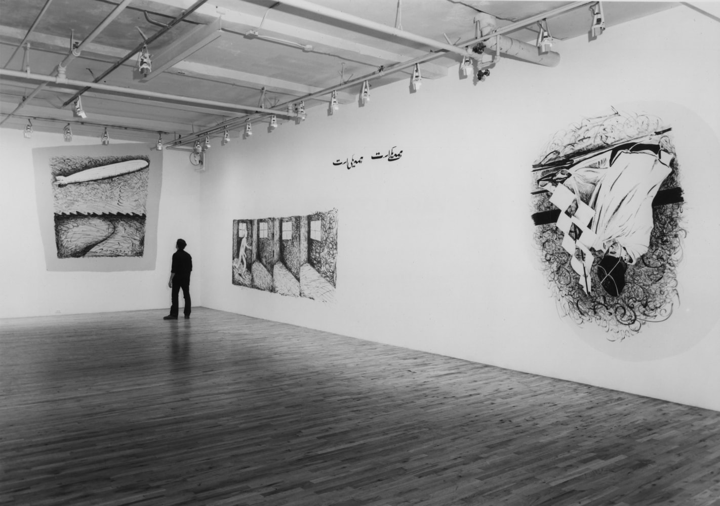 Installation view, Jonathan Borofsky, Paula Cooper Gallery, 155 Wooster Street, New York, October 5 - 30 1976. © Jonathan Borofsky. Courtesy Paula Cooper Gallery, New York. Photo: Geoffrey Clements.