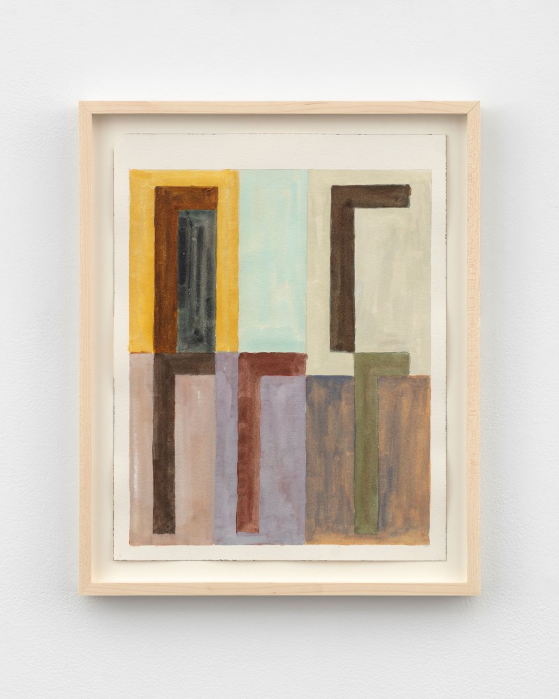 David Novros, untitled, 2019, watercolor on paper, 16 1/4 x 13 1/4 x 1 3/8 in. (41.3 x 33.7 x 3.5 cm)