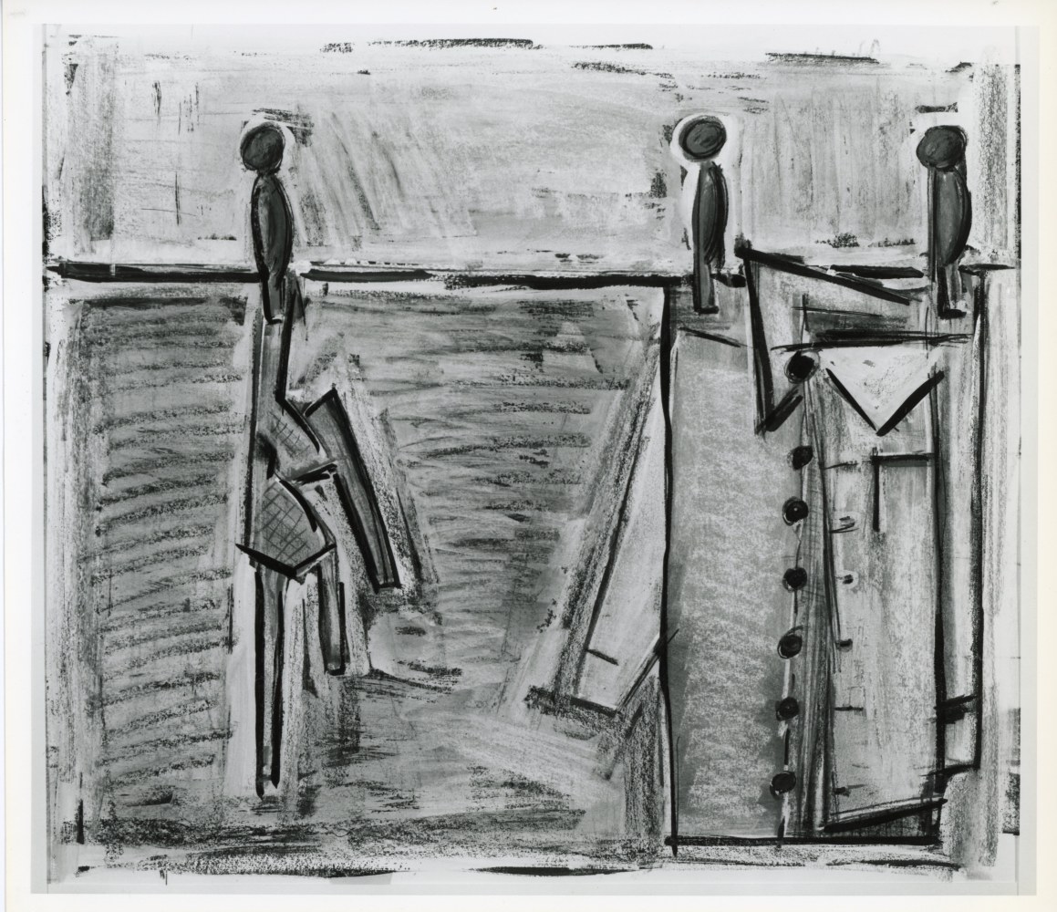 Michael Hurson &quot;Bra and Man's Shirt&quot; 1987 Pencil, conte, pastel and ink on paper 18 1/2&quot; x 21&quot;