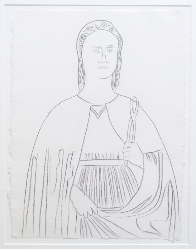 Andy Warhol "Saint Apollonia" 1984 Graphite on HMP paper 31 1/8 x 23 3/4 in.