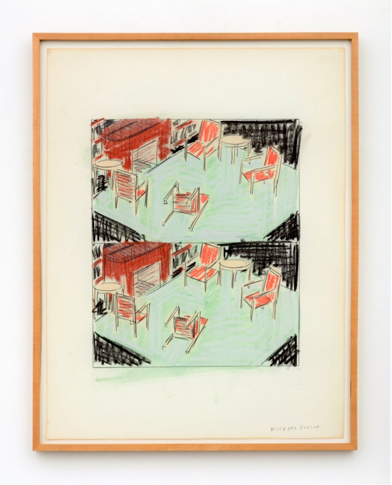 Michael Hurson &quot;Overturned Chair&quot; 1973 Pencil and pastel on paper 23&quot; x 17 1/2&quot;