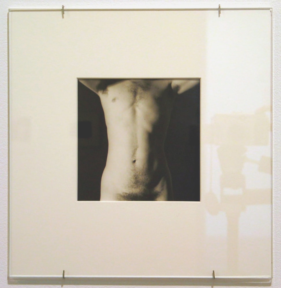 Arnie Zane "Untitled (Self-portrait, torso)" 1975 Gelatin silver print 5 1/4 x 5 1/4 in.