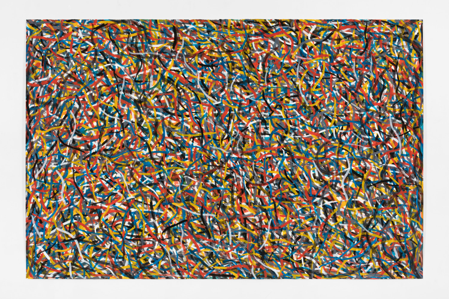 Sol LeWitt Brushstrokes, 1996 gouache on paper image: 60 1/2 x 92 1/2 in. (153.7 x 235 cm) frame: 66 x 98 1/8 x 2 1/2 in. (167.6 x 249.2 x 6.4 cm)