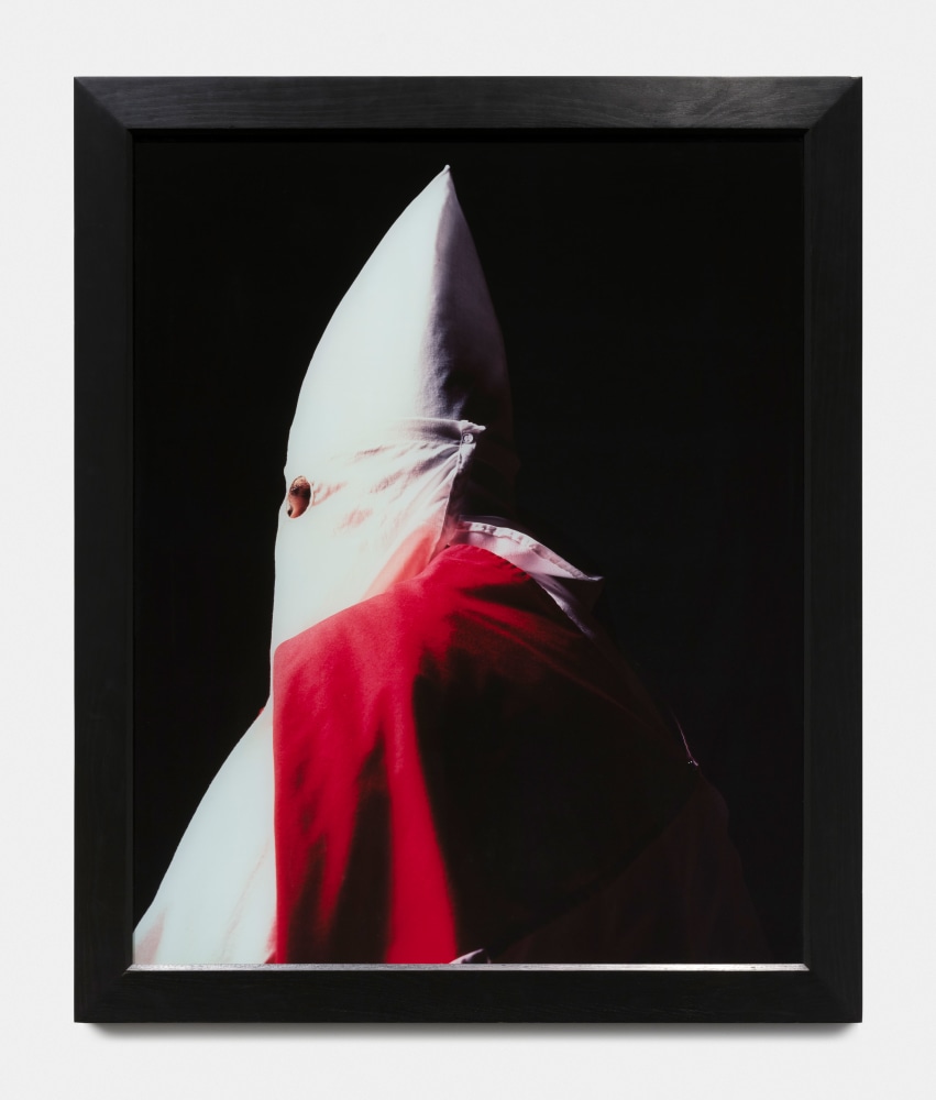 Andres Serrano Klansman (Great Titan of the Invisible Empire), 1990 cibachrome, silicone, plexiglass, wood frame 40 x 32 1/2 in. (101.6 x 82.6 cm)