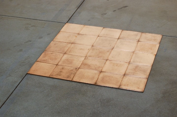 Carl Andre "25 CU SQ" 2007 25 copper plates overall: 3/16 x 30 x 30