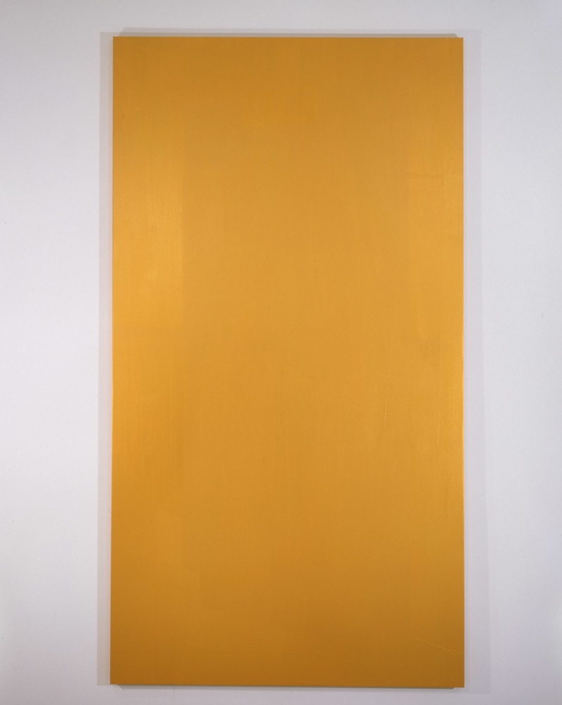 Christian Marclay "Gold Door (The Electric Chair)" 2006 Silkscreen ink on synthetic polymer paint on canvas 93 3/4 x 50 in.