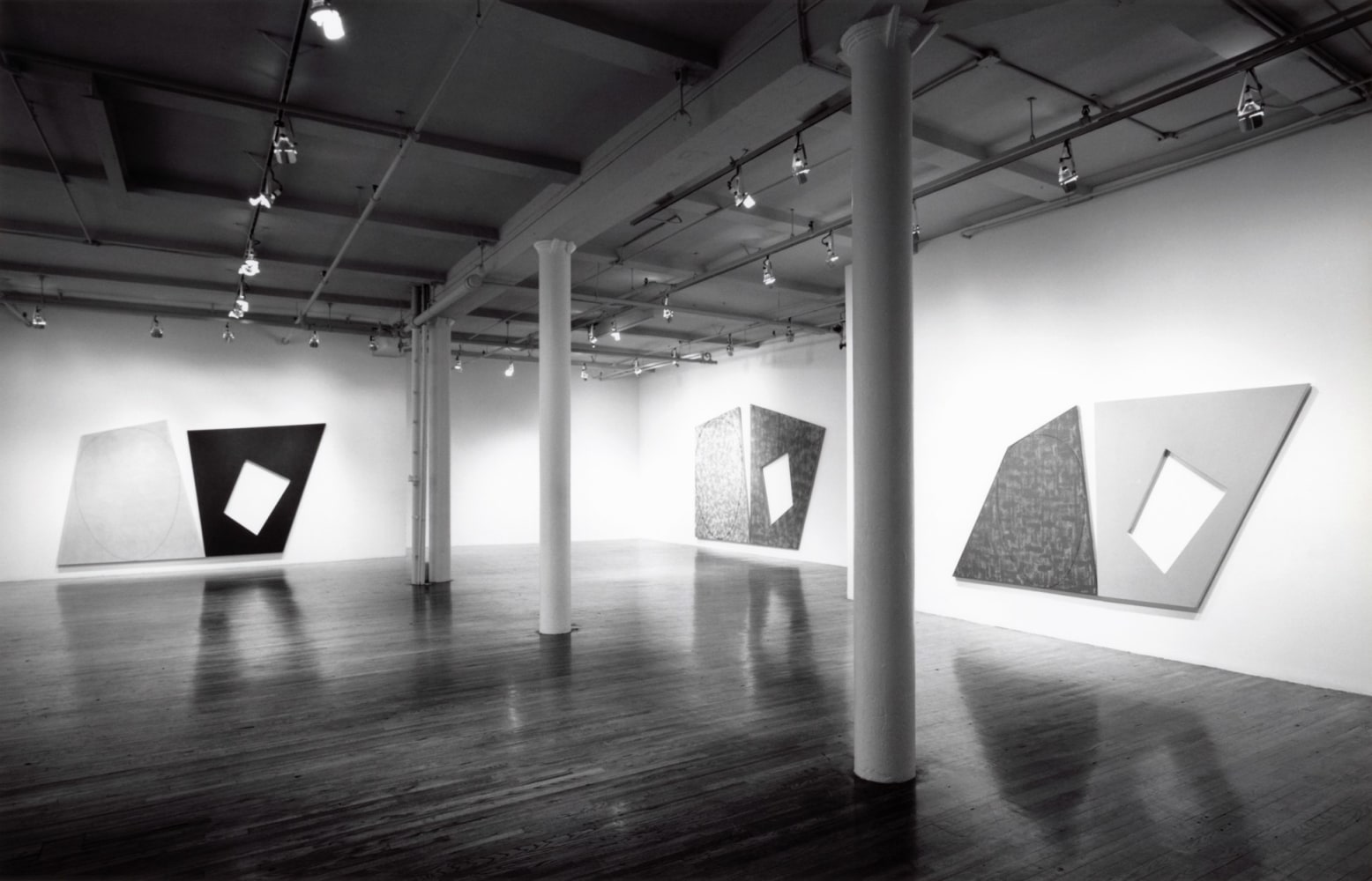 Installation view, Recent Paintings, Paula Cooper Gallery, 155 Wooster Street, New York, March 31 - April 24, 1990. Photo: Geoffrey Clements.