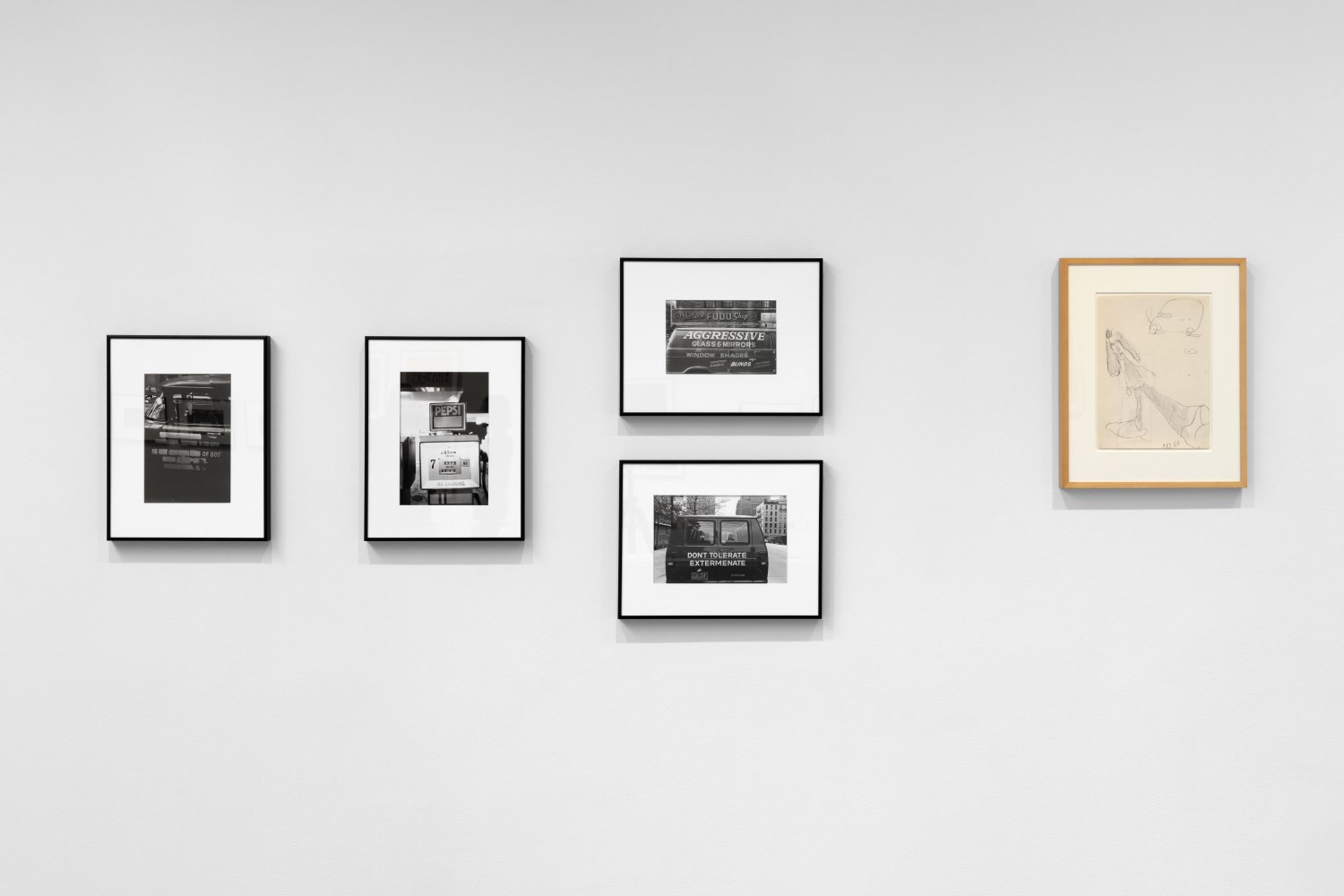 Installation view, Peter Moore & Claes Oldenburg New York Streets & Signs, Paula Cooper Gallery, New York, April 17 – June 14, 2025. Courtesy Paula Cooper Gallery, New York. Photo: Steven Probertrt