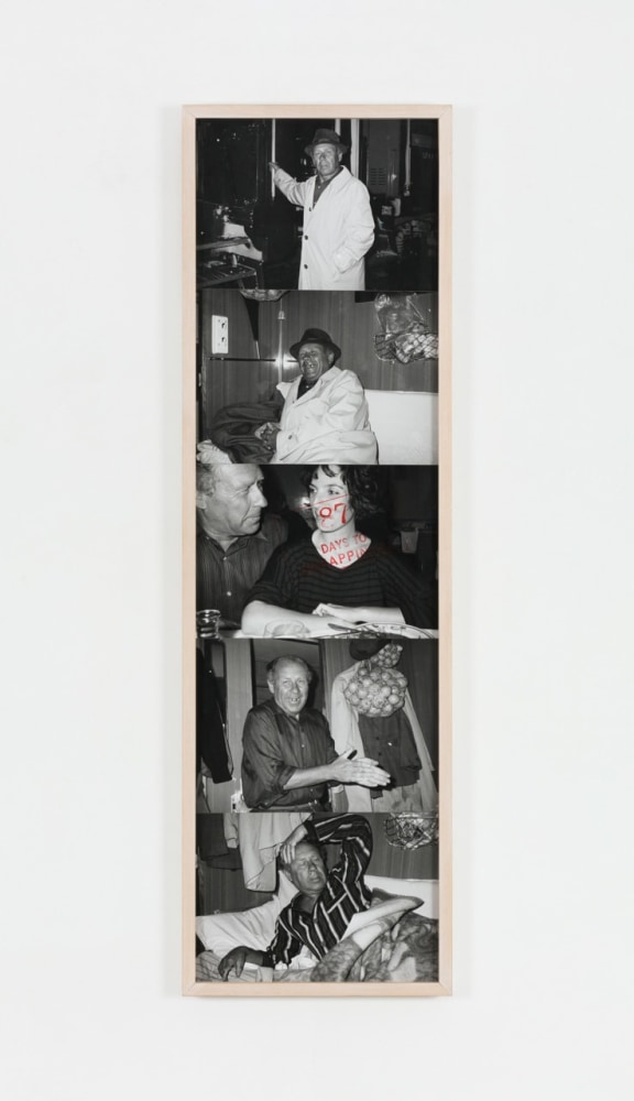 Sophie Calle "Exquisite Pain (Count Down - 87)" 2000 5 Black & white photographs, hand stamped with red ink 12 3/16 x 40 3/16 x 1 3/16 in.