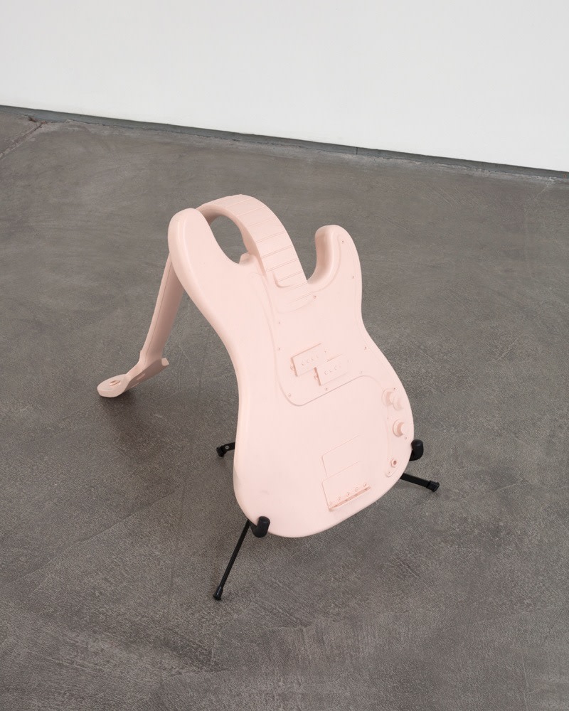 Christian Marclay "Prosthesis" 2000 Silicone rubber and metal guitar stand 44 x 13 x 2 1/2 in