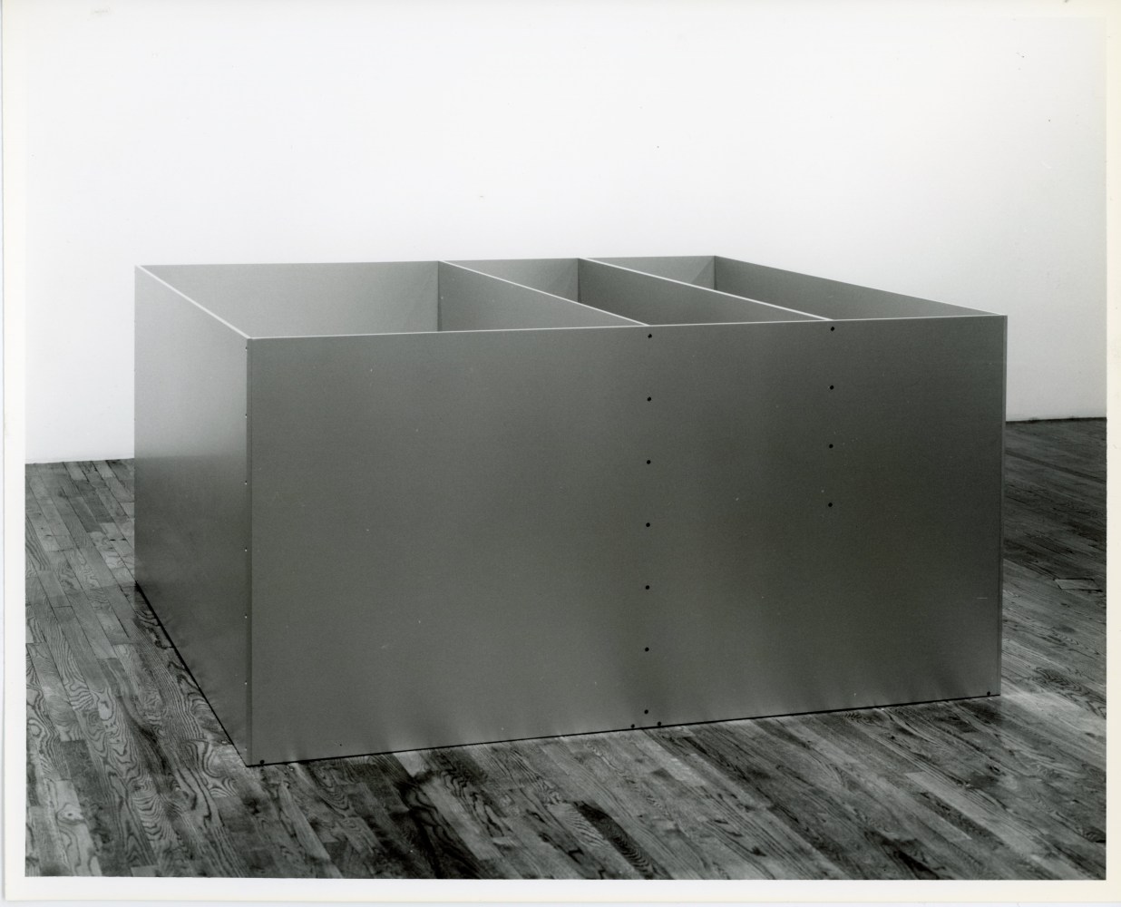 Donald Judd &quot;Untitled&quot; 1989 Clear anodized aluminum 39 3/8&quot; x 78 3/4&quot; x 78 3/4&quot;