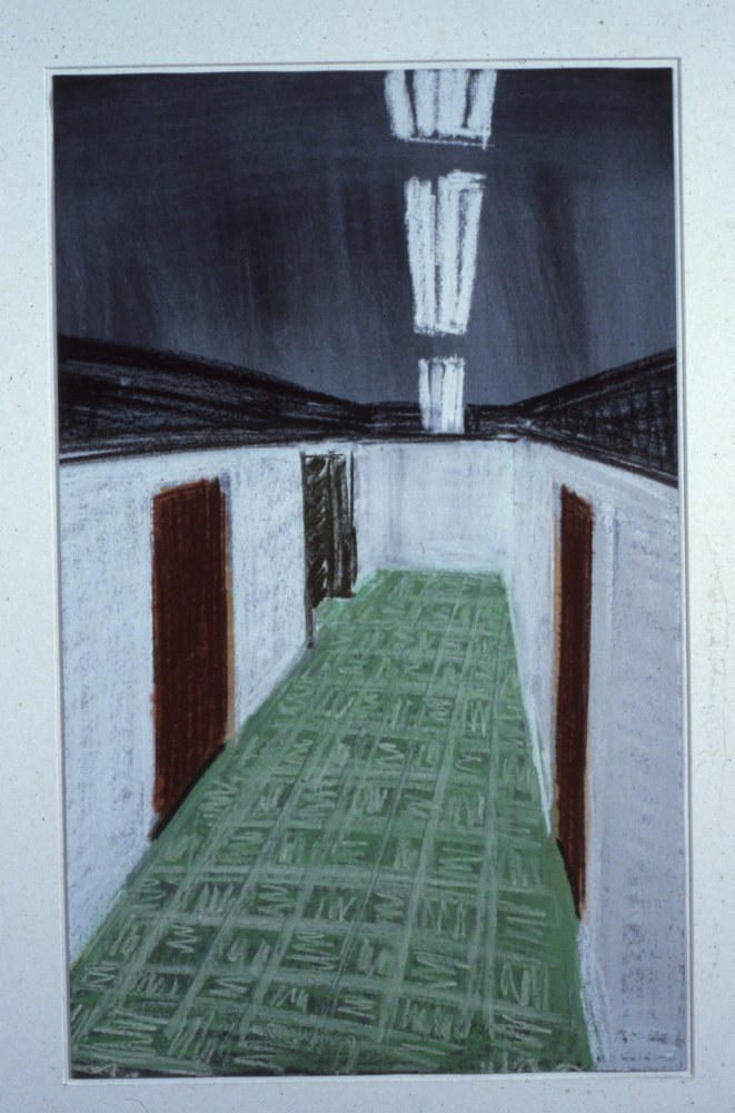 Michael Hurson "Hallway" 1972 Pastel on paper 25 1/2" x 15 5/8"
