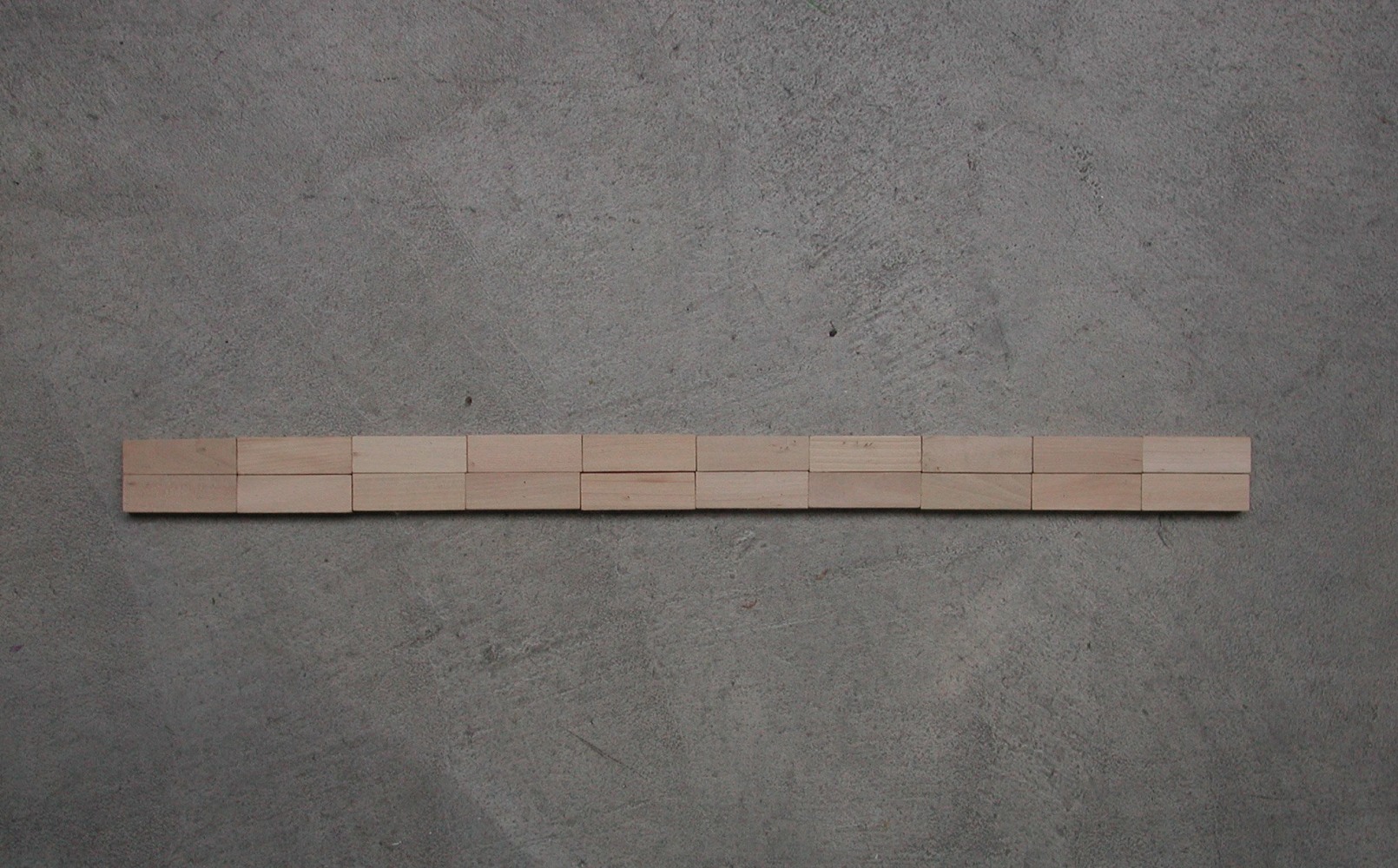 Carl Andre "2H x 10S Isolign" 2000 Wood Overall 9/16 x 2 x 30"