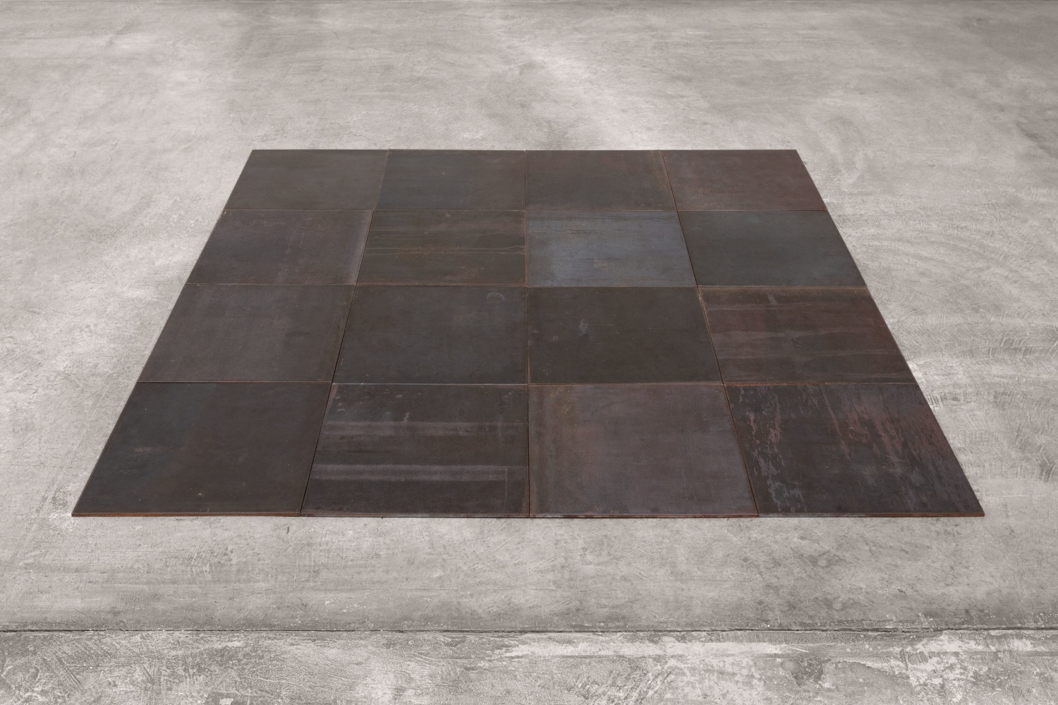 Carl Andre 4th Steel Square, 2008 16 hot-rolled steel plates each: 3/8 x 19 11/16 x 19 11/16 in. (1 x 50 x 50 cm) overall: 3/8 x 78 3/4 x 78 3/4 in. (1 x 200 x 200 cm)