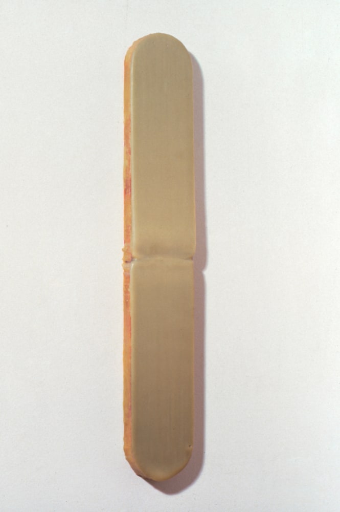 Lynda Benglis
Untitled, 1968
pigmented beeswax, damar resin on masonite
30 x 4 3/4 x 1 5/8 inches (76.2 x 12.1 x 4.1 cm)