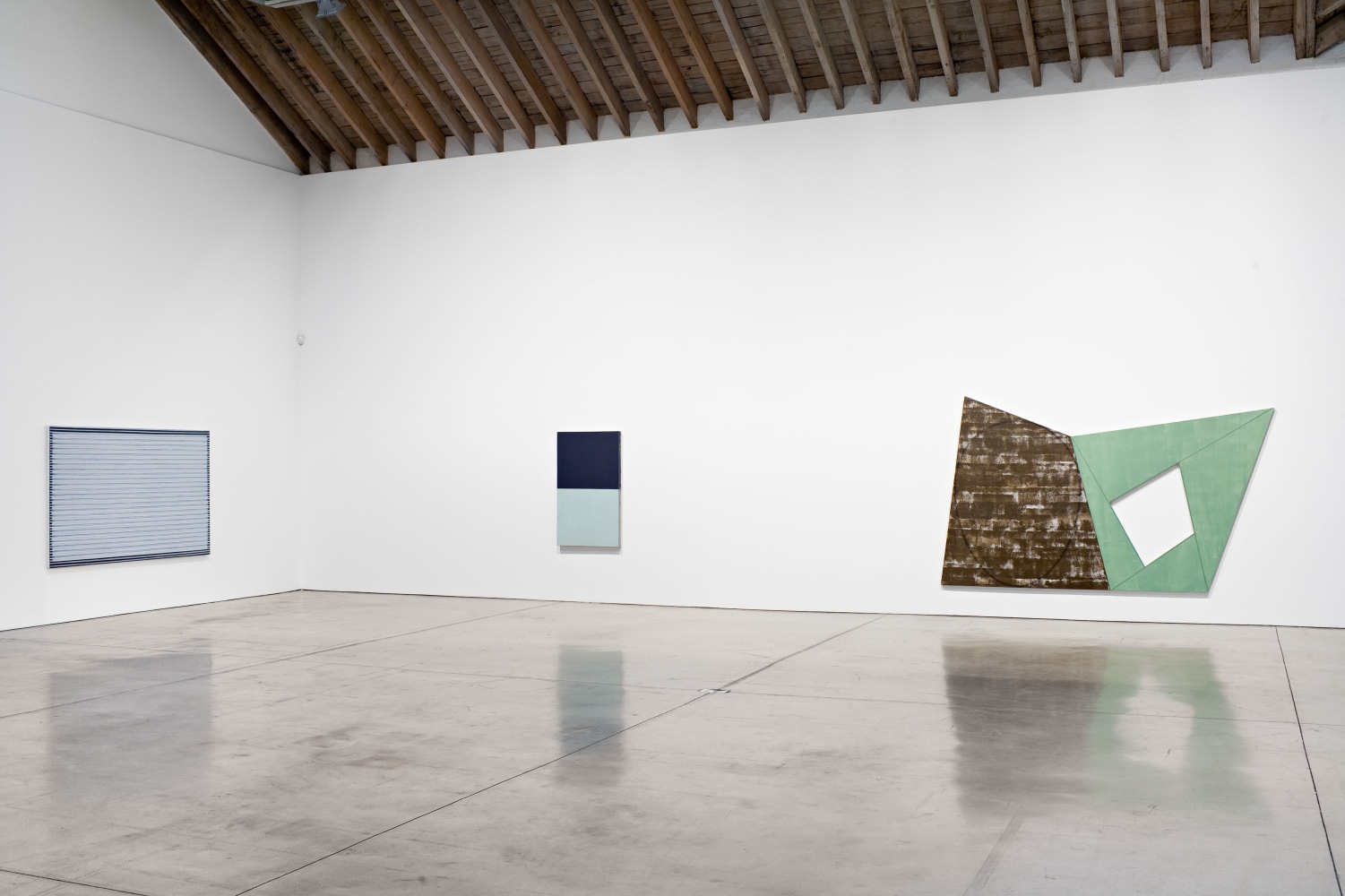 Installation view, Stripes and Solids, Paula Cooper Gallery, 534 West 21st Street, New York. October 7 - 31, 2009.