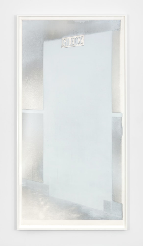 Christian Marclay Light Blue Door (The Electric Chair), 2006 silkscreen ink on paper 95 1/2 x 48 in. (242.6 x 121.9 cm) frame: 100 1/2 x 51 1/2 x 2 1/2 in. (255.3 x 130.8 x 6.4 cm)