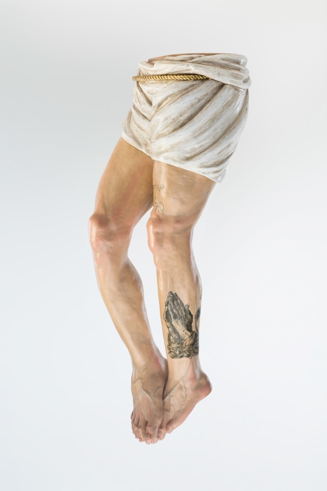 Paul Pfeiffer Incarnator (Pampanga), Legs, 2024 Gmelina wood, paint 40 x 14 x 9 7/8 in. (101.6 x 35.6 x 25.1 cm)