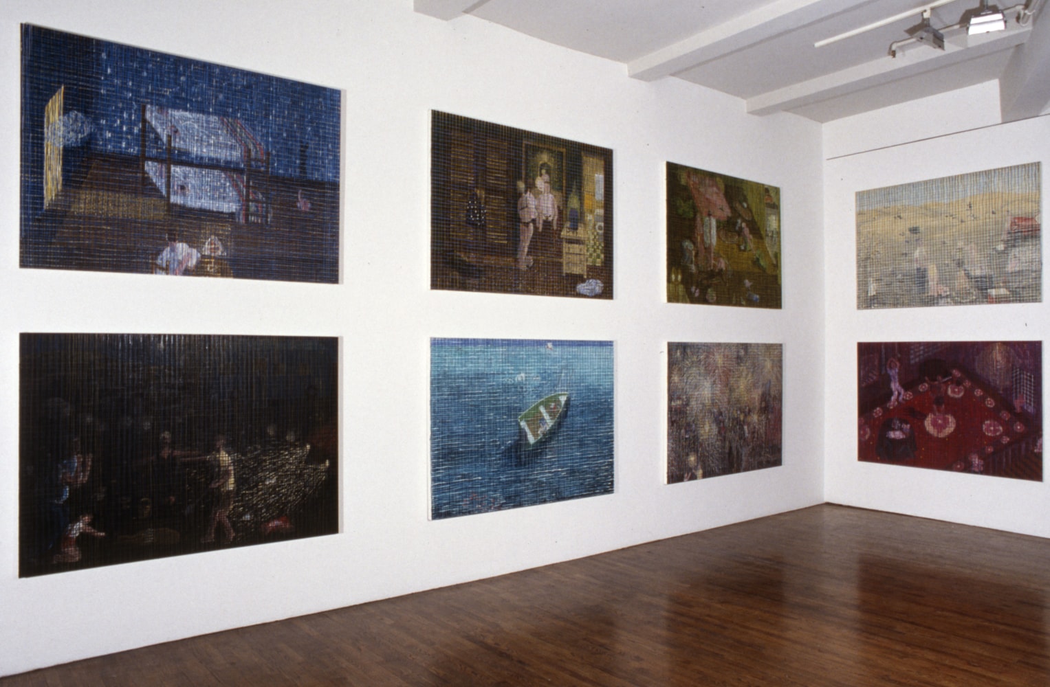 Installation view, EARTH Paintings and Drawings, Paula Cooper Gallery, 155 Wooster Street, New York, May 2 - 31, 1995. © Jennifer Bartlett. Courtesy Paula Cooper Gallery, New York, Marianne Boesky Gallery, New York, and The Jennifer Bartlett 2013 Trust.
