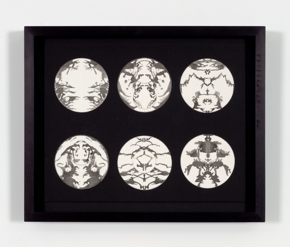 Bruce Conner UNTITLED, March 23, 1987-1990 ink on paper 3 1/2 in. (8.9 cm) diameter, each mounted: 10 x 13 in. (25.4 x 33 cm) framed: 12 1/2 x 15 1/4 in. (31.8 x 38.7 cm)