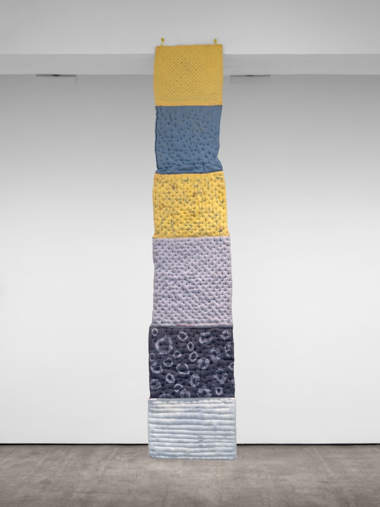 Veronica Ryan, Entrapment, 2016-2022 pillows, pins, cushions, thread and tie-dye