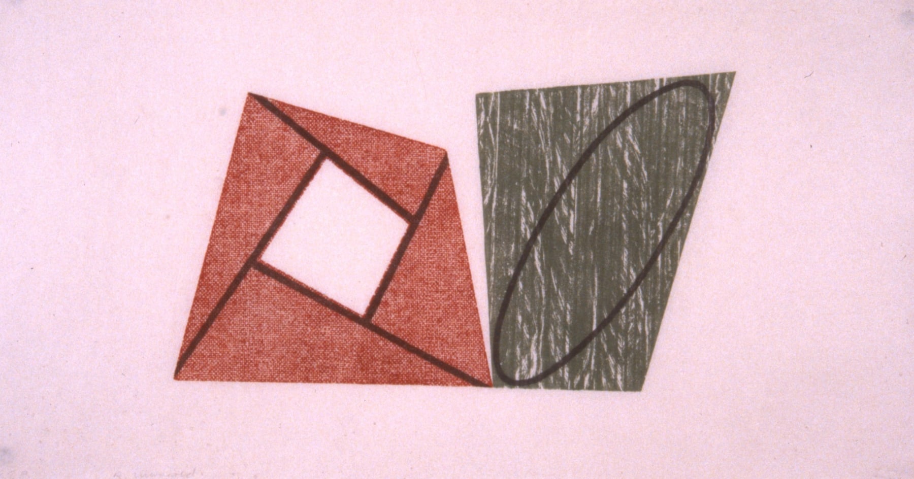 Robert Mangold &quot;Untitled&quot; 1989 Woodblock on Okawara paper, set of 4 14 1/2&quot; x 26 1/2&quot;