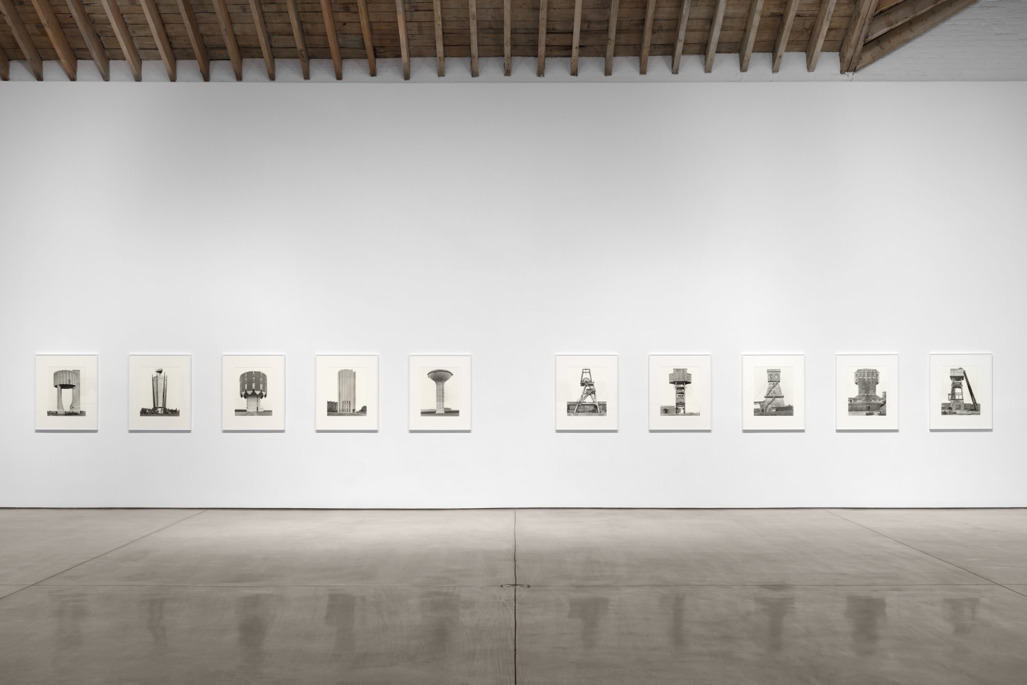 Installation view, Bernd & Hilla Becher, Paula Cooper Gallery, New York, February 24 – March 30, 2024. © Estate Bernd and Hilla Becher, represented by Max Becher, courtesy Die Photographische Sammlung/SK Stiftung Kultur – Bernd and Hilla Becher Archive, Cologne. Courtesy Paula Cooper Gallery, New York. Photo: Steven Probert