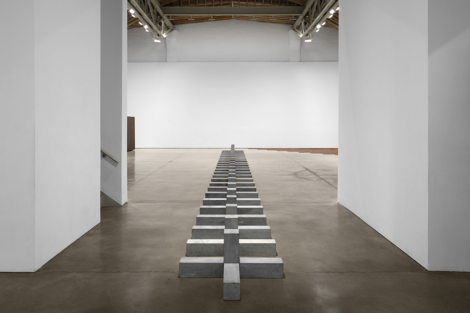 Installation view, Carl Andre, Paula Cooper Gallery, New York, January 9 – February 8, 2025. © 2025 Carl Andre / Artists Rights Society (ARS), New York. Courtesy Paula Cooper Gallery, New York. Photo: Steven Probert.