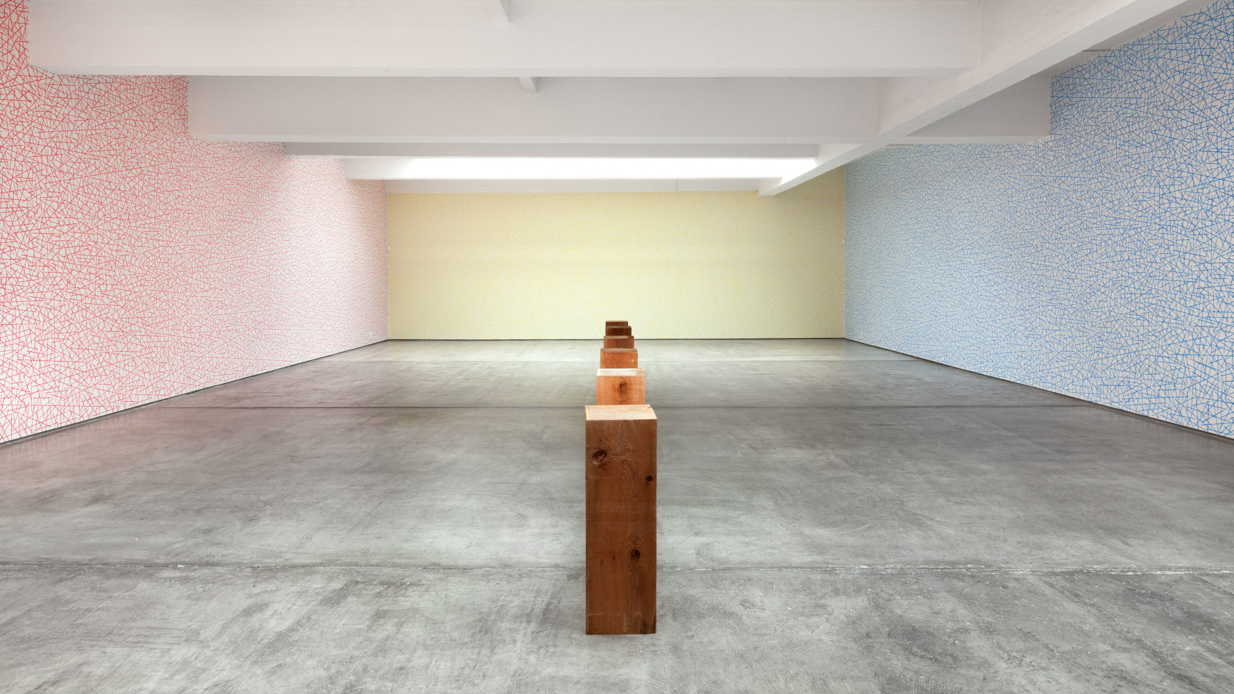 Installation view, Carl Andre, Dan Flavin, Sol LeWitt, January 10 – March 7, 2015