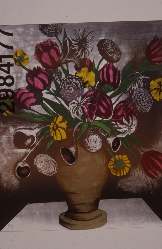 Jonathan Borofsky &quot;Flowers at 2,984,177&quot; 1986 Series of unique multi-colored screenprints with hamdpainting by the artist and black numbers 48&quot; x 40&quot;